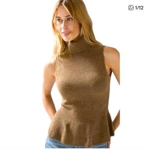 White House Black Market Taupe Knit Top